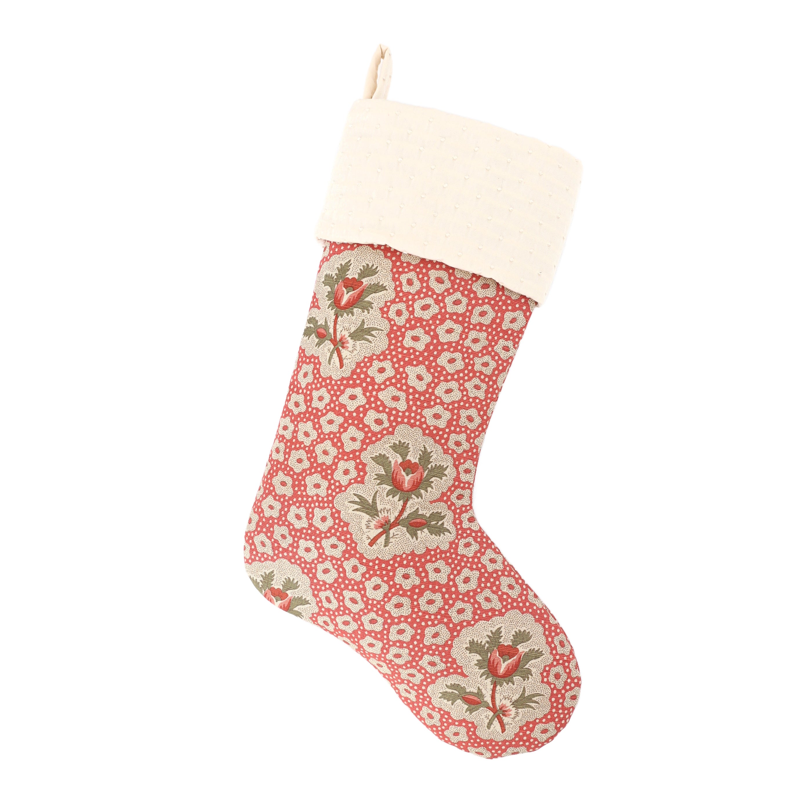 Jane Shelton Rose Medallions Red Stockings by Stuck on Hue